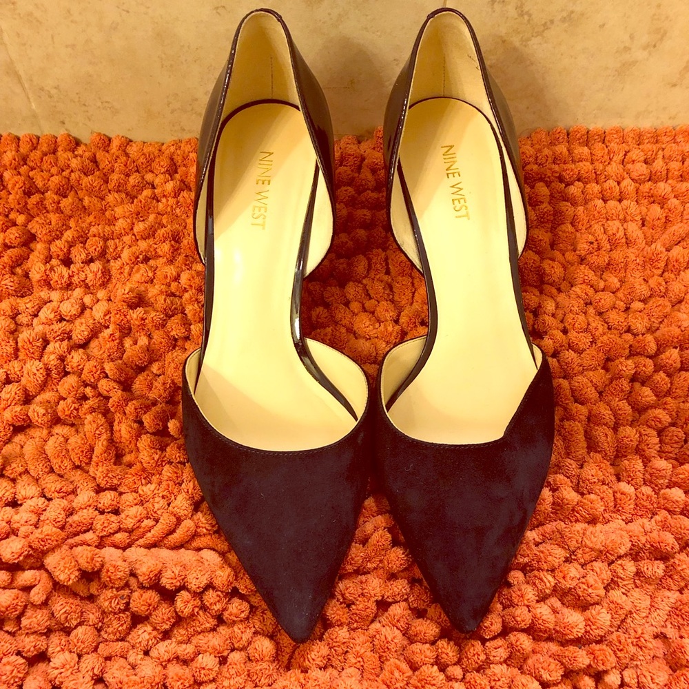 Nine West blue heeled shoes